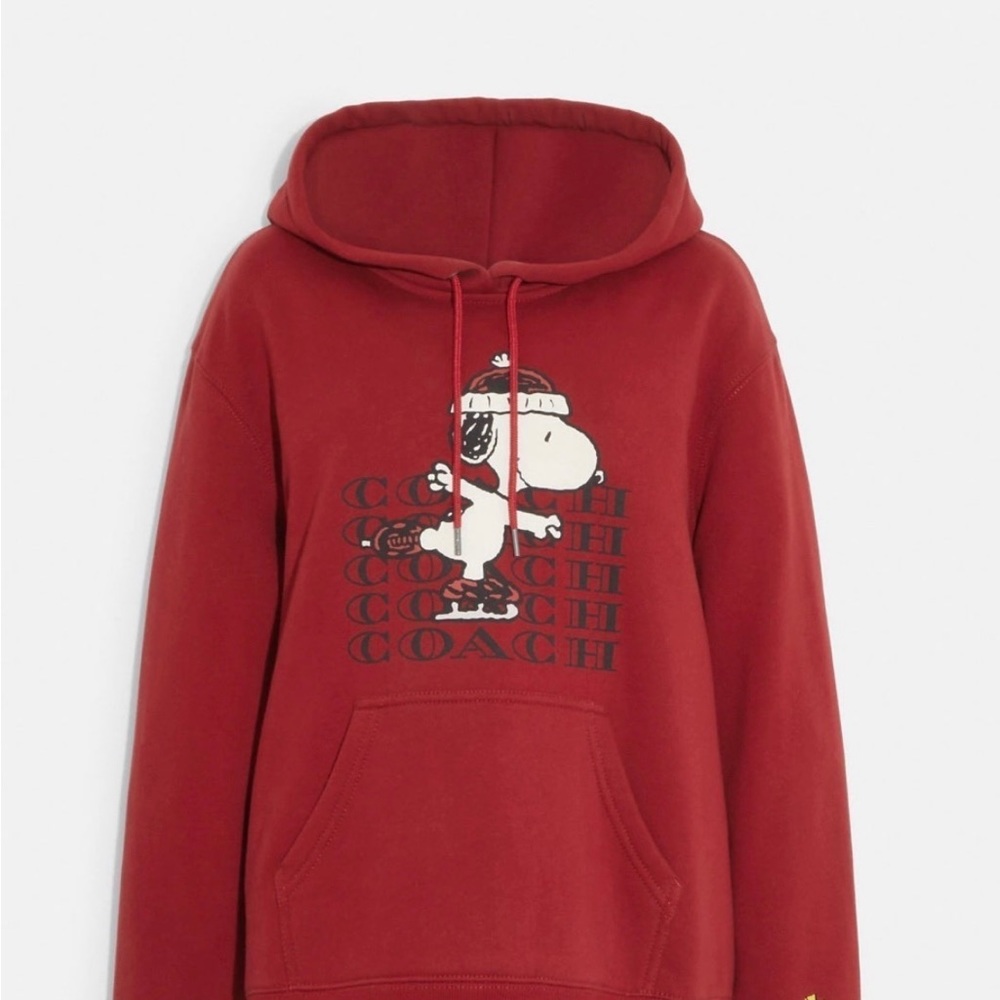 Coach X Peanuts Ice Skate Snoopy red hoodie size Small